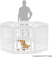 IRIS USA 4-Panel Dog Playpen, Pet Enclosure - 8 Panel - 34" H / White - image 2