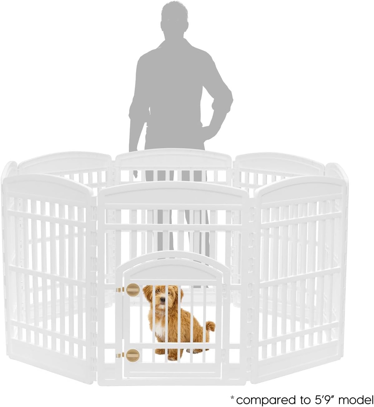 IRIS USA 4-Panel Dog Playpen, Pet Enclosure - 8 Panel - 34" H / White - image 2
