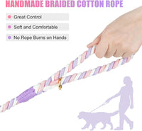 5 FT Handmade Rope Dog Leash for Small Medium and Large Dogs – Essentials for Dogs - 6FT x 1/2in (Pack of 1) / Unicorn Purple - image 3