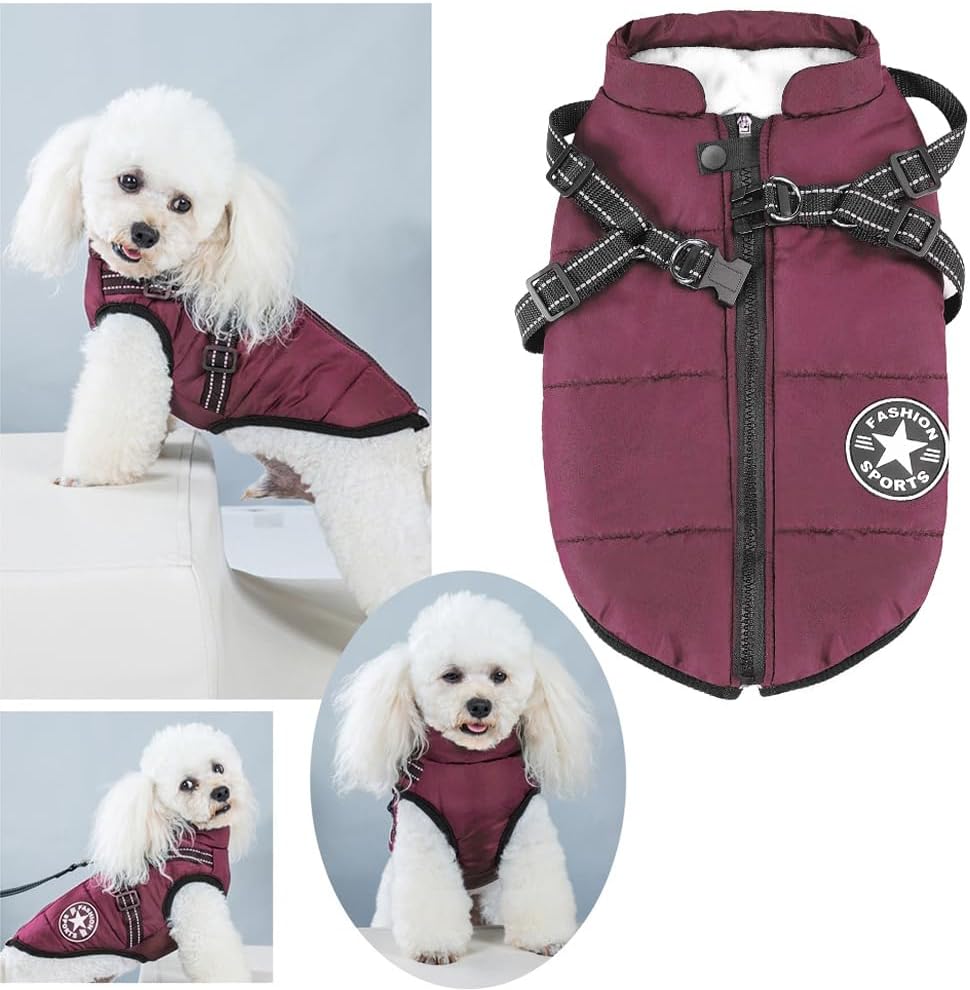 Aiboria Dog Jackets Coat for Winter Windproof Waterproof Skiing Dog - Violet / Large - image 3