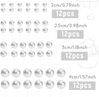 48 Pcs Balls Cake Topper Decorations Balloon Cupcake Toppers Foam - Silver - image 2