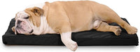 K9 Ballistics Tough Ripstop Orthopedic Dog Crate Bed - Durable Pad with Washable Cover, for Wire Crates, Tie-Downs Included, Size: Medium 35"x22", Obsidian Black