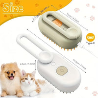 Cat Steam Brush for Shedding, 4 in 1 Cat Steam Brush for Massaging and Cleaning Shedding Pets, Anti Static Pet Hair Cleaning Comb, for Long and Short Hair Cats and Dogs Grooming Tool (White)