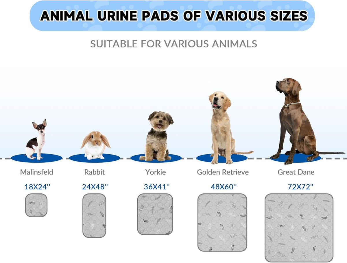 Washable Pee Pads for Dogs - Leaves - Light Grey / 48x60 Inch (Pack of 2) - image 3