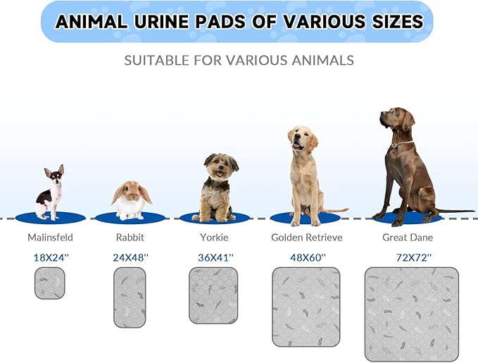 Sunheir 2 Pack Washable Guinea Pig Pee Pads, 24" x 48" Waterproof Reusable Guinea Pig Cage Liners, Absorbent Bedding Training Mat for Small Animal Guinea Pigs Rabbit Bunny Hamster (Leaves - Deep Grey)