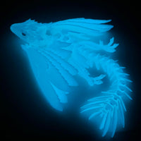 Feathered Wyvern Dragon, 3D Printed Dragon - Noctilucent Blue( Glows in the Dark ) - image 2
