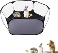 Small Animals Playpen, Portable Pop-up Open Interactive Pet Tent - Black