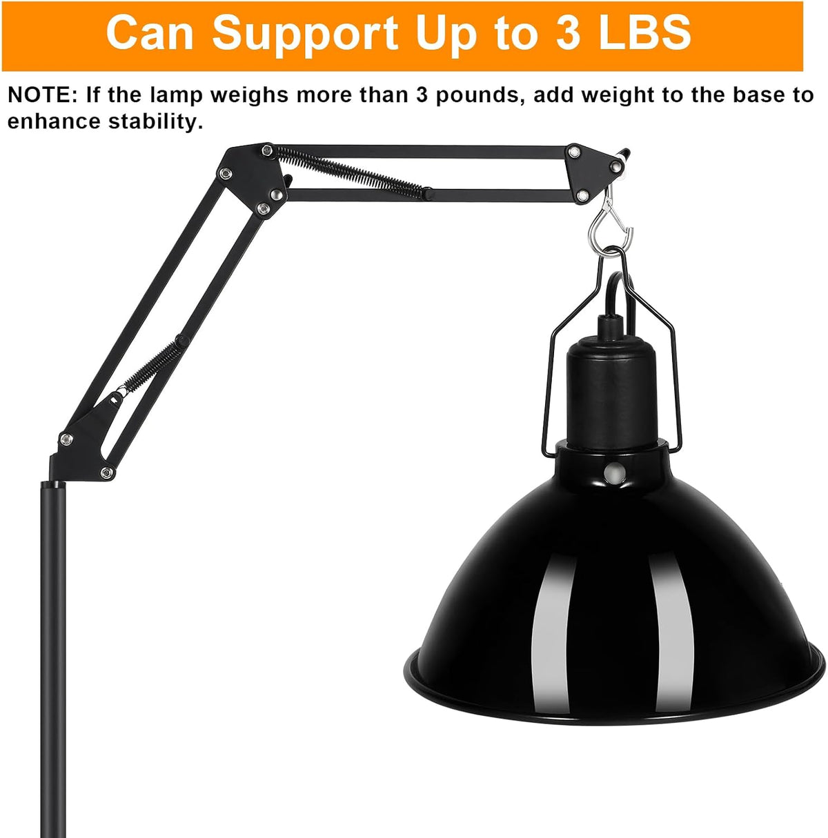 Reptile Lamp Stand Reptile Light Stand – Essentials for Reptiles And Amphibians - 15.7-74.3 inches (without Lampshade) - image 4