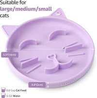Coomazy Silicone Slow Feeder Dog Cat Bowls, Interactive Puzzle Toy for Pets Dry/Wet Food Training, Keeps Dogs Cats Busy, Prevents Puppy Kitty Overeating (Purple, 0.8 Cup)