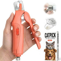 2-in-1 Cat & Dog Nail Clippers with Grinder and Dual LED Lights – Essentials for Dogs - Orange