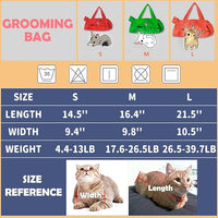 Kukaster Pet Cat’s Restraint Bag for Claw Care Nail Trimming Anti-Scratching Grooming Bag for Cats Medical Examination(Green-s)