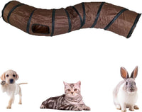 iCAGY Cat Tunnel Toys for Indoor Cats Kittens Rabbits - 47" (Shape S) / Brown - image 3