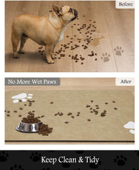 PADOOR Pet Feeding Mat-Absorbent Dog Mat for Food and Water Bowl-No - 12"x19" / Beige - image 3