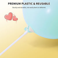 Pllieay 100 Pieces Balloon Sticks - 100pcs White Balloon Sticks - image 4