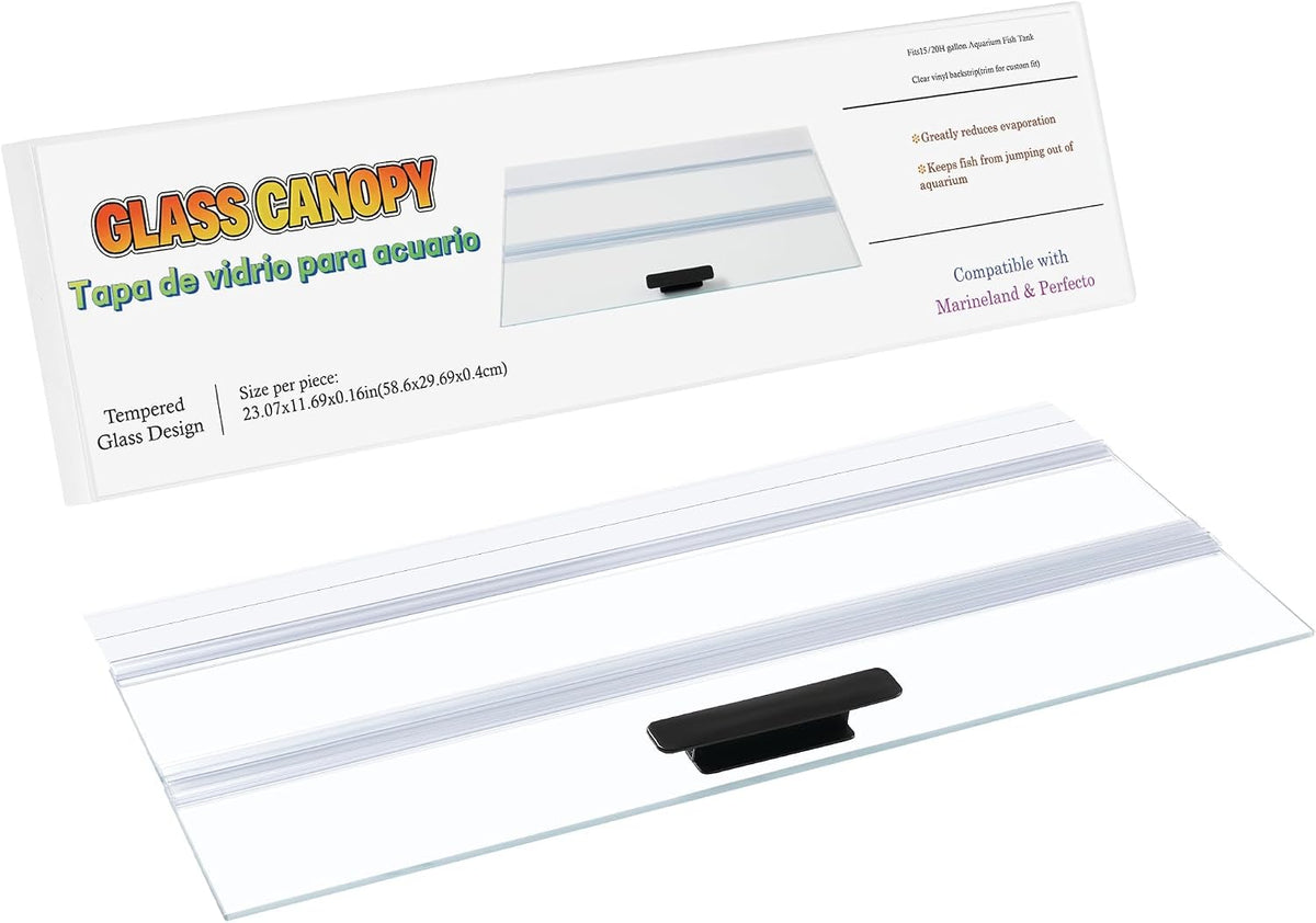 29.21x11.69 x0.16in Clear Tempered Glass Canopy – Essentials for Fish - 1PCS-23.07x11.69in