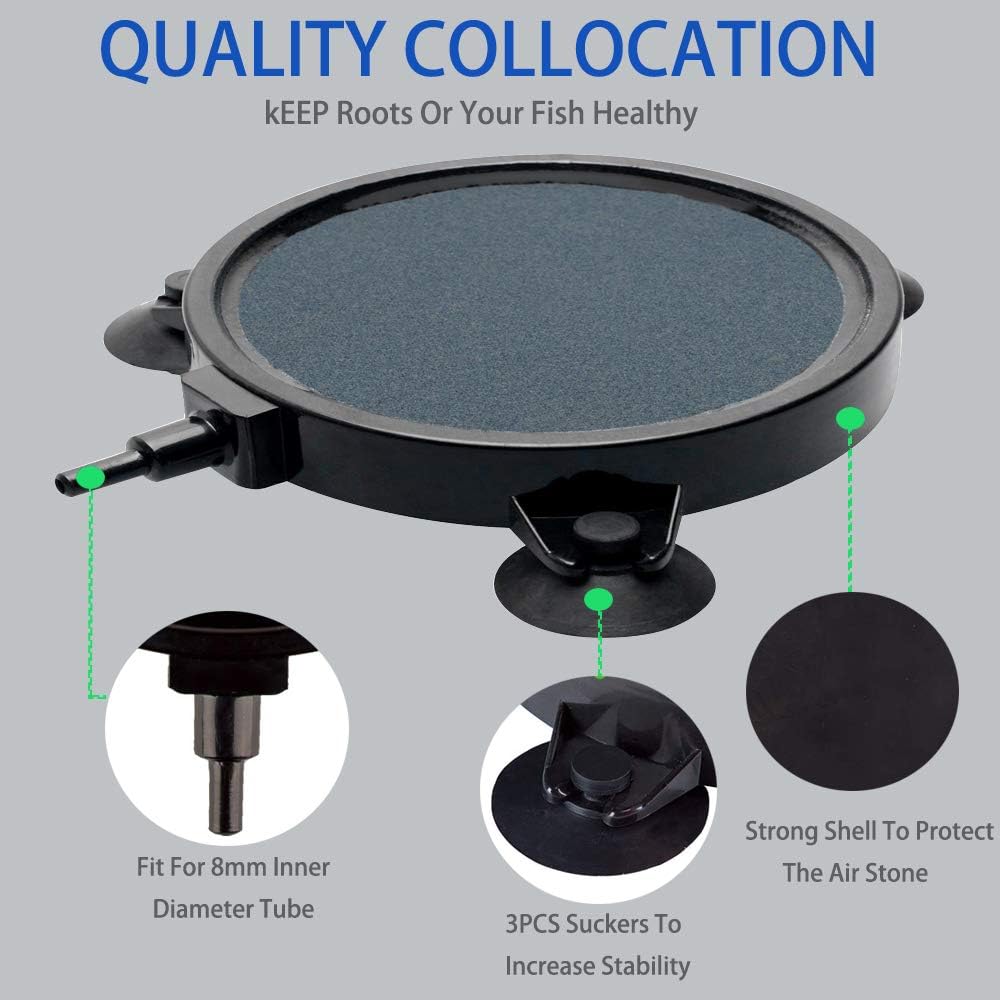 PINVNBY 4.2-Inch Air Stone Disc Bubble Diffuser with Suction Cups - 2 PCS - image 4