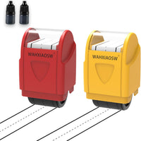 Handwriting Lines Stamp Roller Self-Inking Line Rolling Stamps - Red+yellow