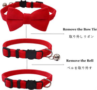 Cat Collar Breakaway with Bell and Removable Bow Tie Safety Buckle - Red - image 4