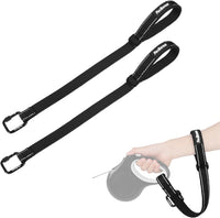 PetBonus Dog Leash Wrist Strap with Lockable Clip for Dog Retractable - Black, Black / 2 Packs