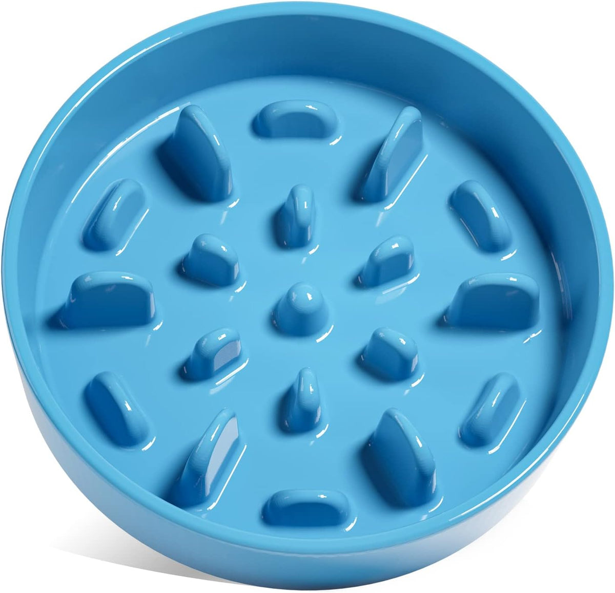 Ceramic Slow Feeder Dog Bowls Small Breed - Blue / M-1.75 Cups
