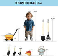POMIKU 8 piece kids gardening tools set with rake, shovel, spade, hoe and broom - view 10