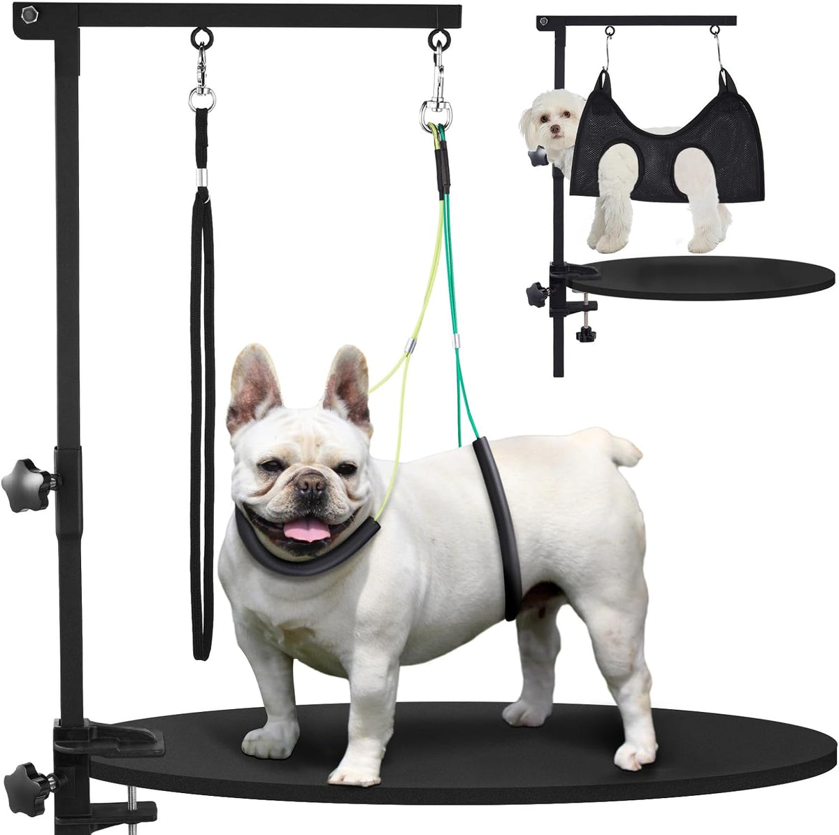 Dog Grooming Table Arm, 35-Inch Adjustable Clamp with Hammock – Essentials for Dogs