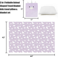 VigorSpring 3-in-1 kids travel pillow and blanket set, plush character pillow with hidden flannel bl - view 16