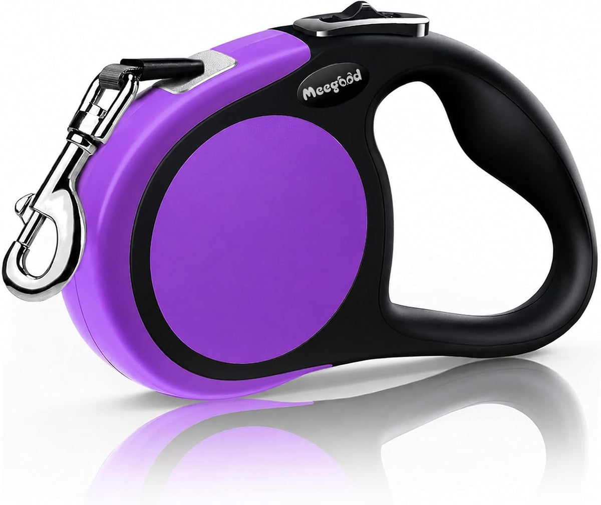Heavy Duty Retractable Dog Leash-16ft Strong & Durable Walking Leash - Purple / Small/Medium