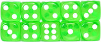 SmartDealsPro 10-Pack D6 Six Sided 16mm Transparent Dice Die for DND - Green Translucent - image 4