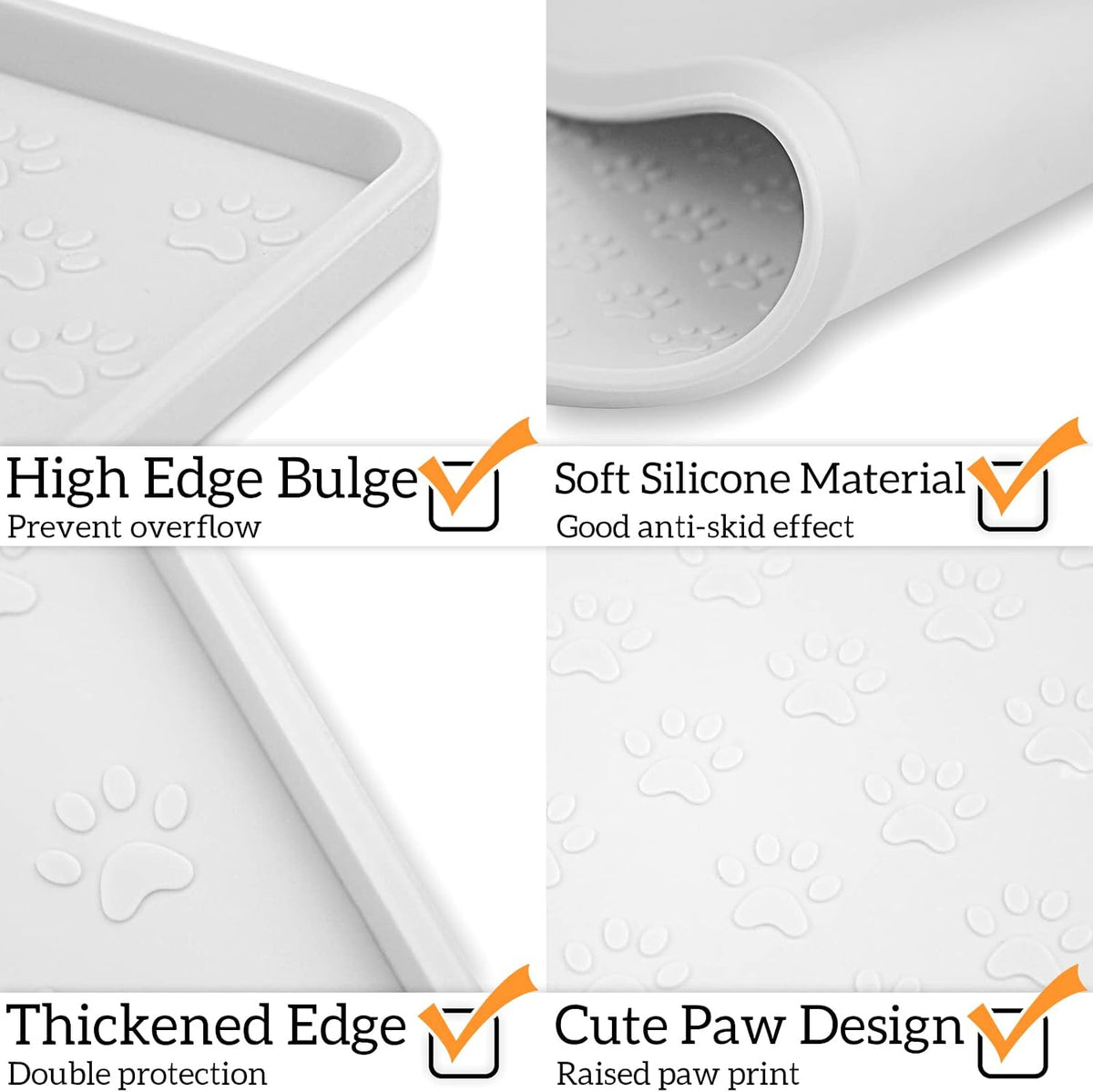 Pet Placemat for Dog and Cat - 18"L x 12"W / White - image 4