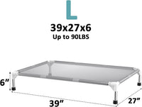 Elevated Dog Bed with Teslin Cooling Fabric, Lightweight Dog Cot - L-Gray - image 3