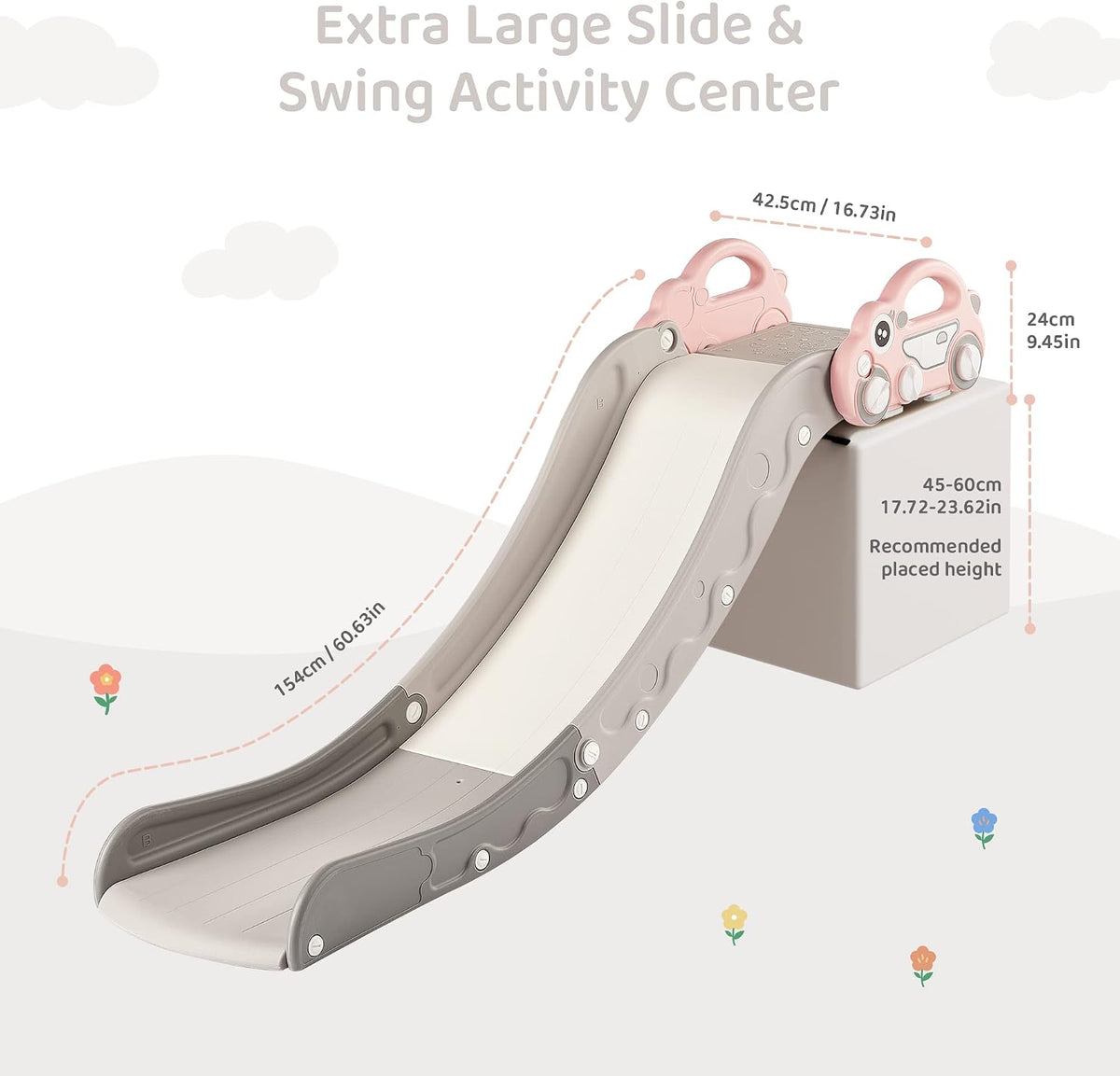 Indoor Kids Baby Couch Slide for Toddler 1-3 - Pink - image 4