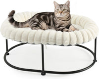 Sunhoo Elevated Cat Bed for Indoor Cats Raised Kitten Hammock Large - White