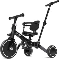 Glaf white toddler tricycle with parent push handle - view 2