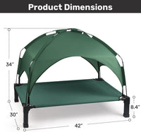Elevated Dog Bed with Removable Canopy - Green / 42"L x 30"W x 8.4"H - image 4
