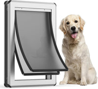 [Parab House] Full Seal-Flaps XL Dog Door for Doors - Silvery White / Large