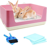 VCEPJH Extra Large Bunny Litter Box for Cage - Pink