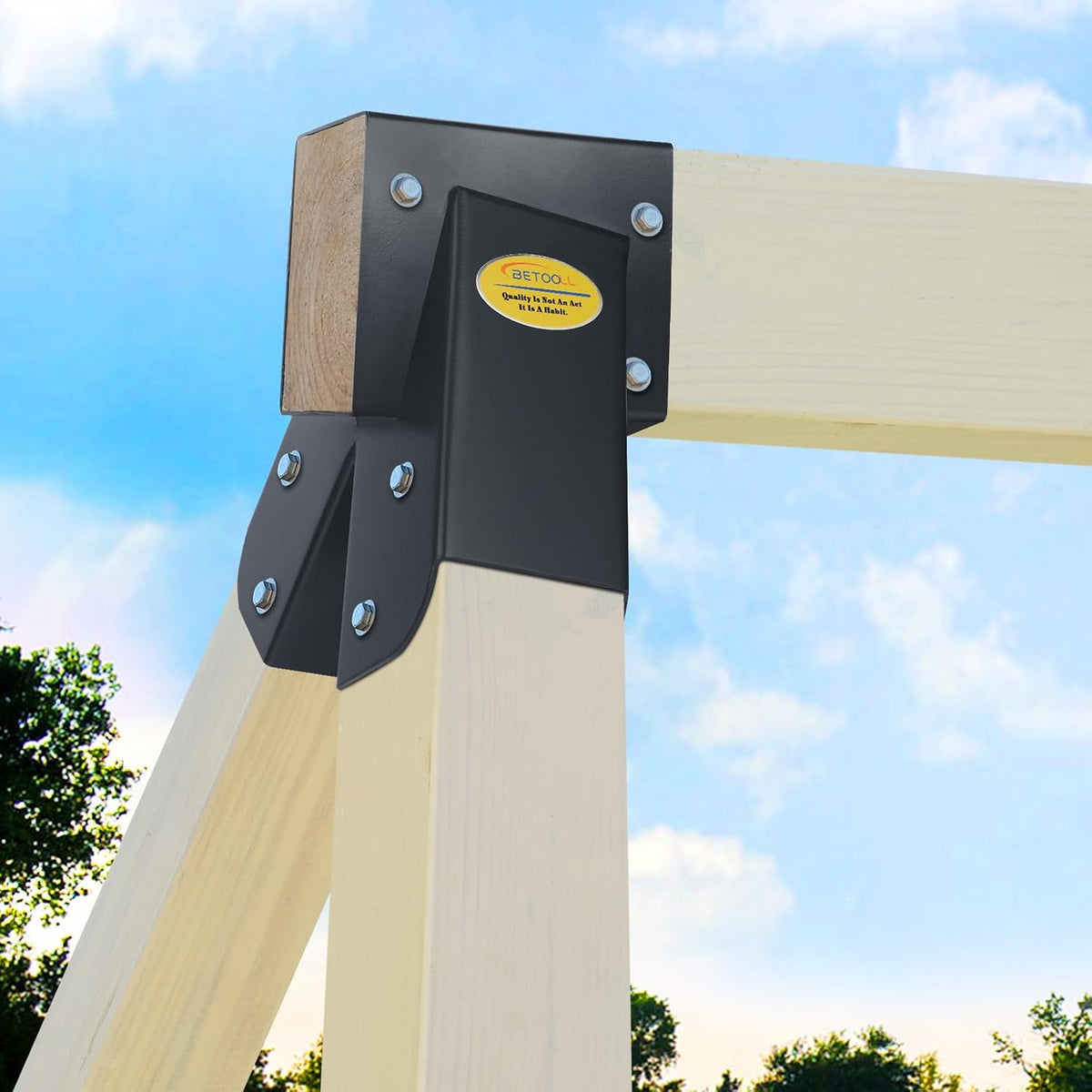 BETOOLL A-Frame 2 Brackets Swing Set Bracket with Mounting Hardware – Fun for Kids & Family - End Brackets(1Pcs-Black) - image 4