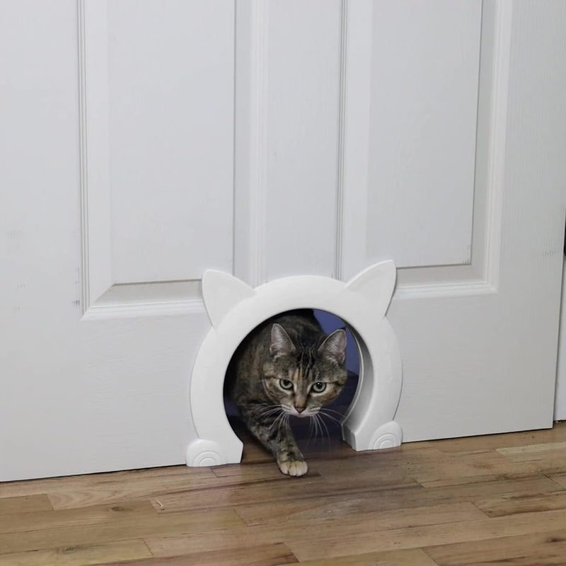 Indoor Cat Door, Cat Door for Interior Door, Pet Doors for Cat - White / Large