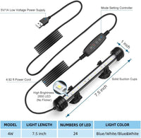 LED Submersible Aquarium Light 4W Underwater Fish Tank Light - NVL-01 (7.5in 4w) - image 2