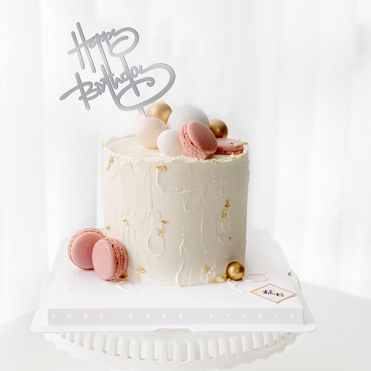10 PCS Black Happy Birthday Cake Topper Acrylic Cupcake Topper - Gold&silver&black&rose Gold - image 3