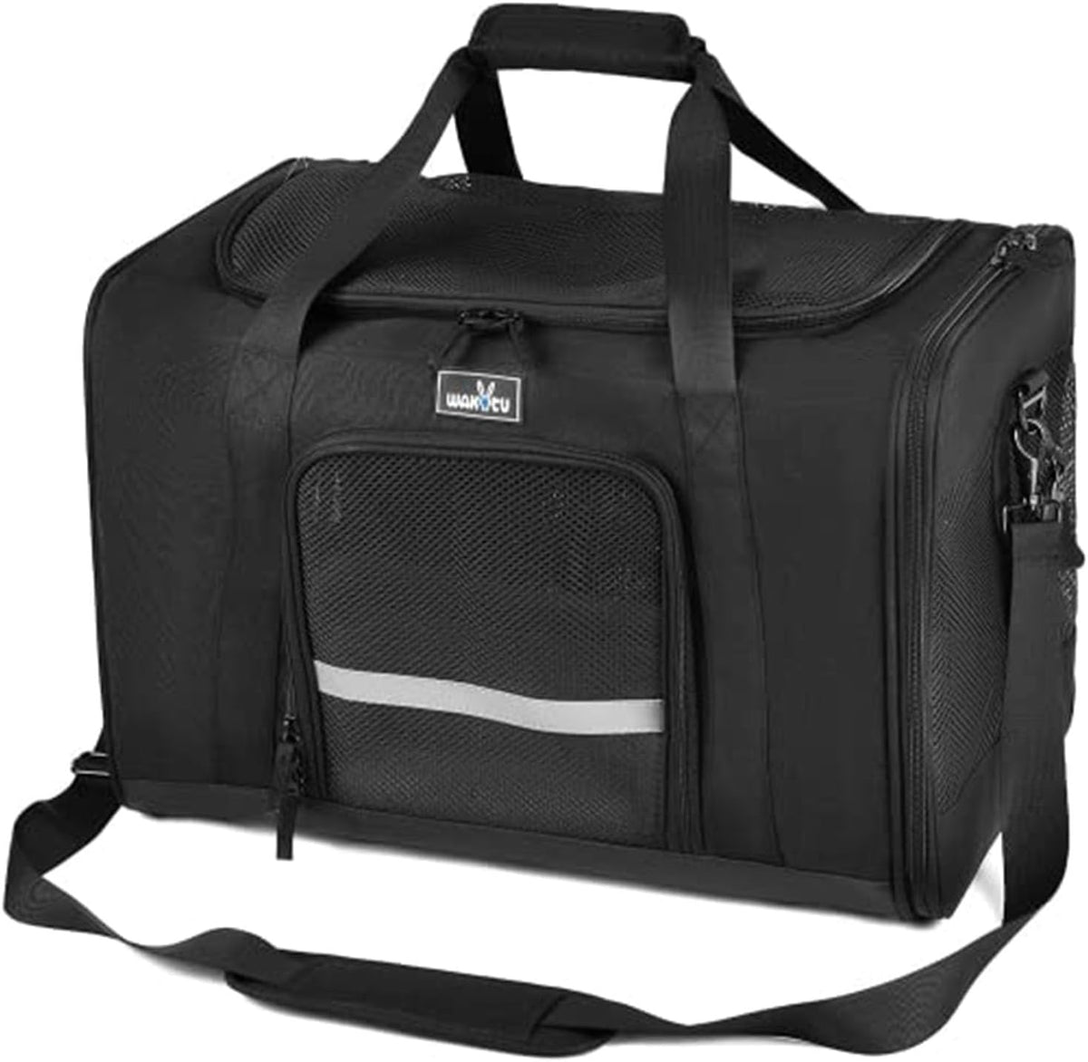Wakytu TSA & Airline Approved Soft Pet Carrier for Cats/Dogs - 19.3"L x 13"W x 13"H / 2.0 Black