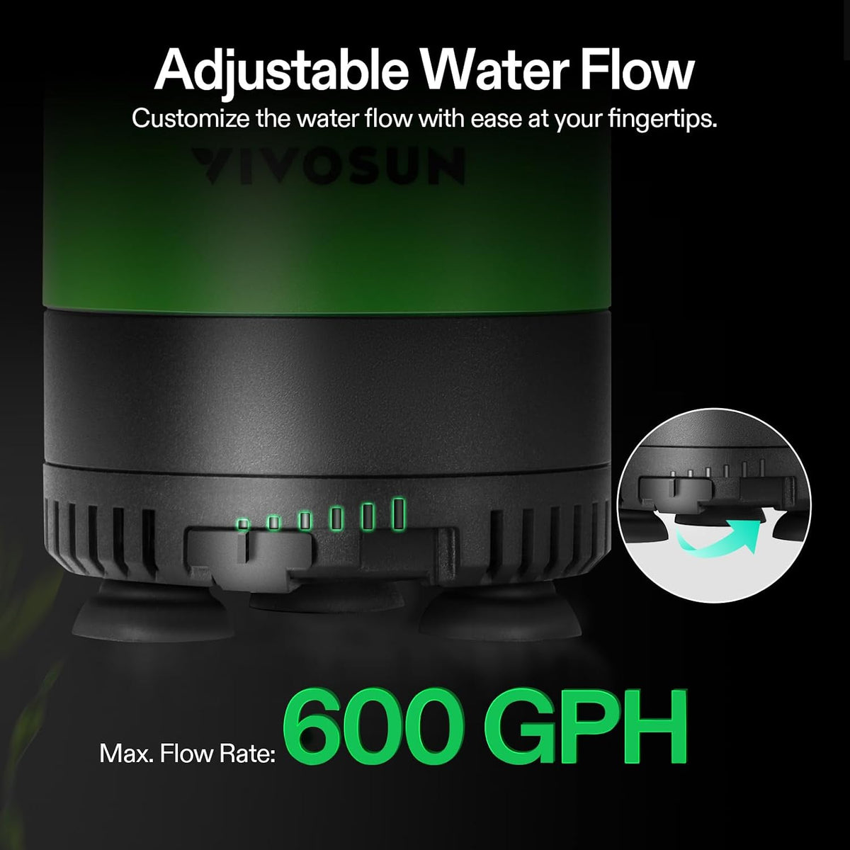 VIVOSUN 400GPH Sub Water Pump for Fish Tank, Pond, Aquarium - 6"×5"-660 - image 2