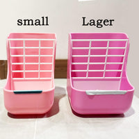 HERCOCCI Rabbit Hay Feeder and Water Bottle Set, Chinchilla - PINK / Large - image 4