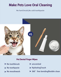 Dog Dental Wipes – Pet Teeth Cleaning Finger Pads for Dogs & Cats, 50 Count – Remove Plaque & Tartar, Freshen Breath, Easy Oral Care, Tea Polyphenol Formula