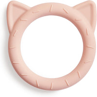 mushie Silicone Baby Teether Toy - Cat (Blush)