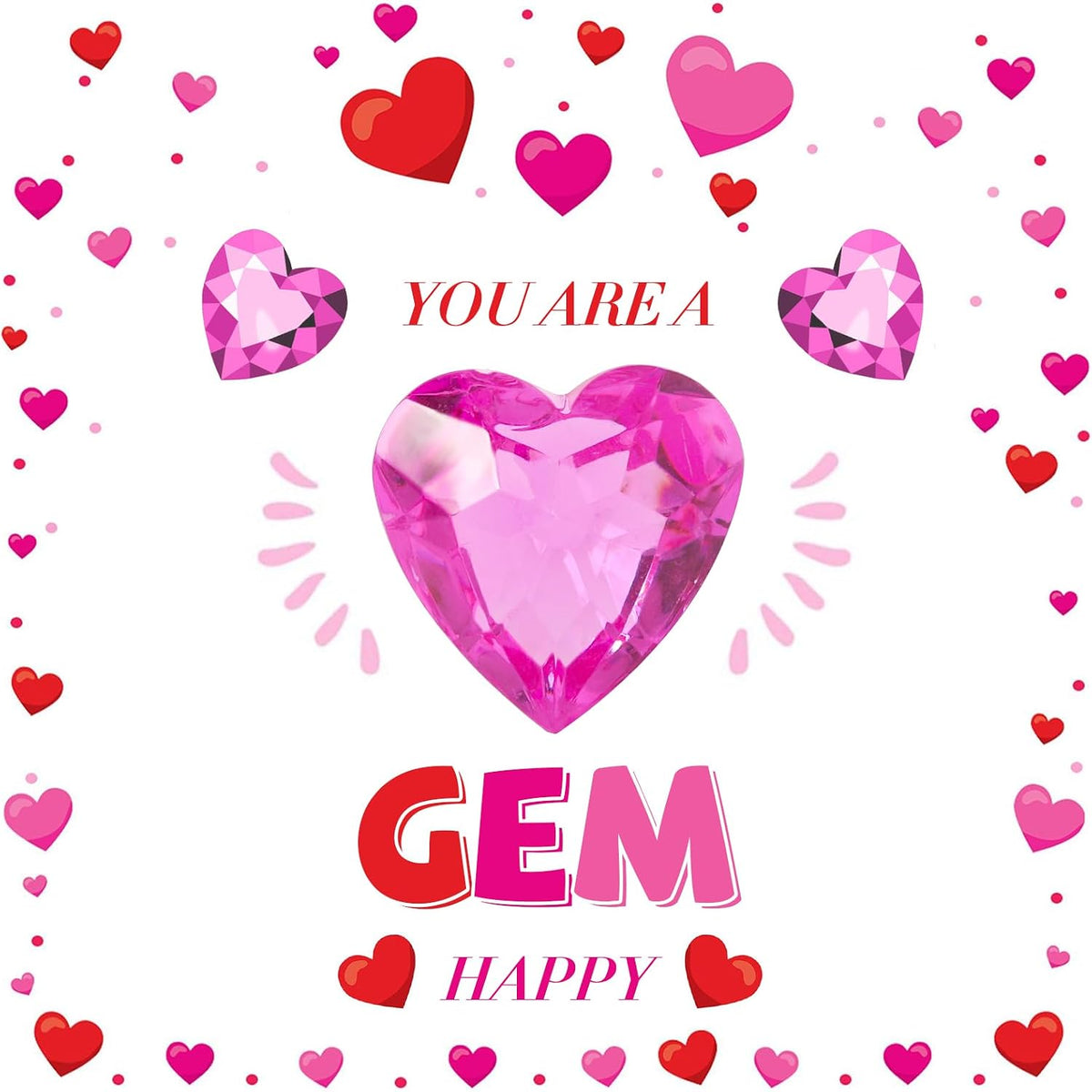 Niceup acrylic heart gems, 30 chunky 3D heart-shaped diamond gemstones for kids - view 13