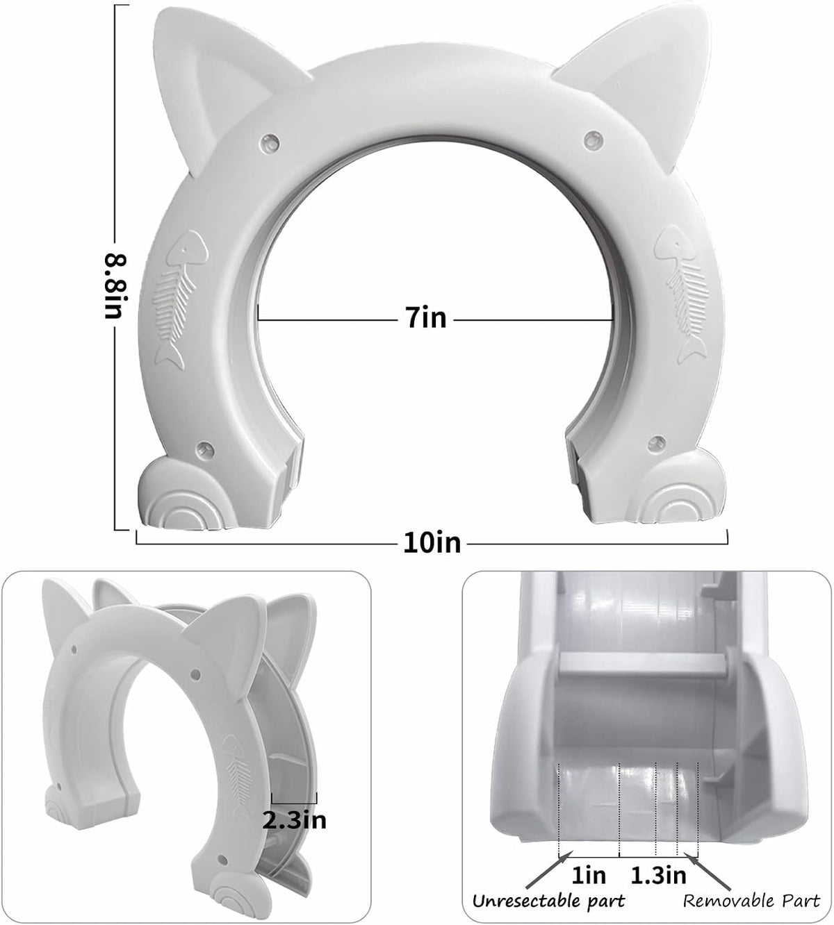 Fhiny Cat Door Interior Door - L: 7" dia / White - image 2