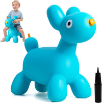 ZOOJOY Inflatable Horse Hopping Toy - Blue Dog Bouncy Animals