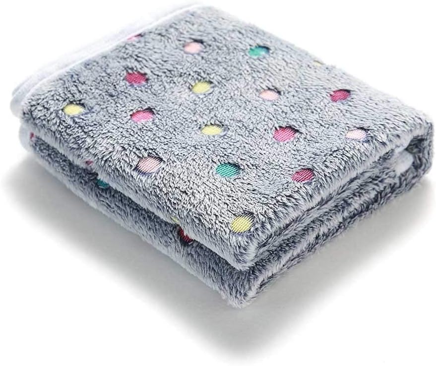 1 Pack 3 Blankets Super Soft Cute Dot Pattern Pet Blanket Flannel - Blue/Purple/Grey / 23x16 inch (Pack of 3) - image 3